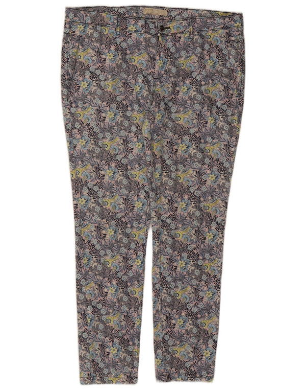 Zara Γυναικείο Slim παντελόνι Chino EU 42 Large W32 L27 Πολύχρωμο Floral