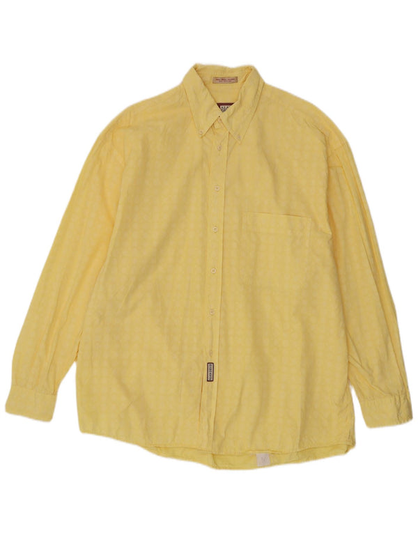Vintage Ανδρικό Πουκάμισο Μέγεθος 43/44 XL Κίτρινο Γεωμετρικό Βαμβάκι