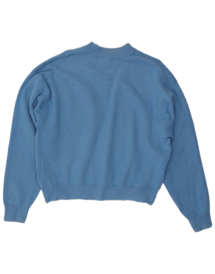 Zara Γυναικείο πουλόβερ υπερμεγέθους Jumper UK 14 Medium Blue Viscose