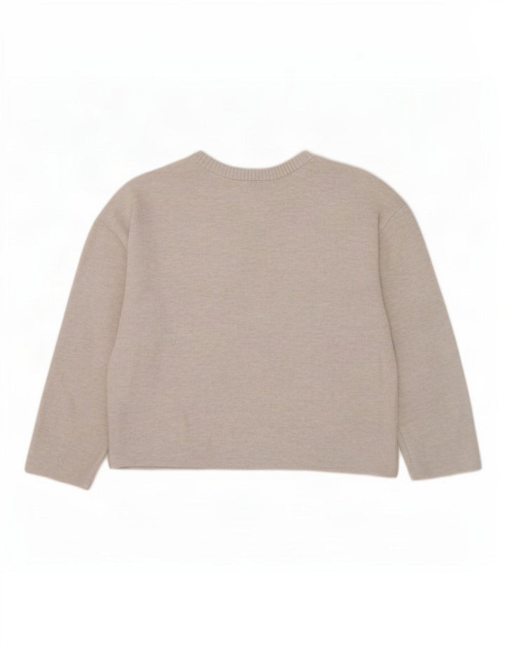Zara Γυναικεία Loose Fit Μπλούζα Τοπ UK 14 Medium Beige Polyester