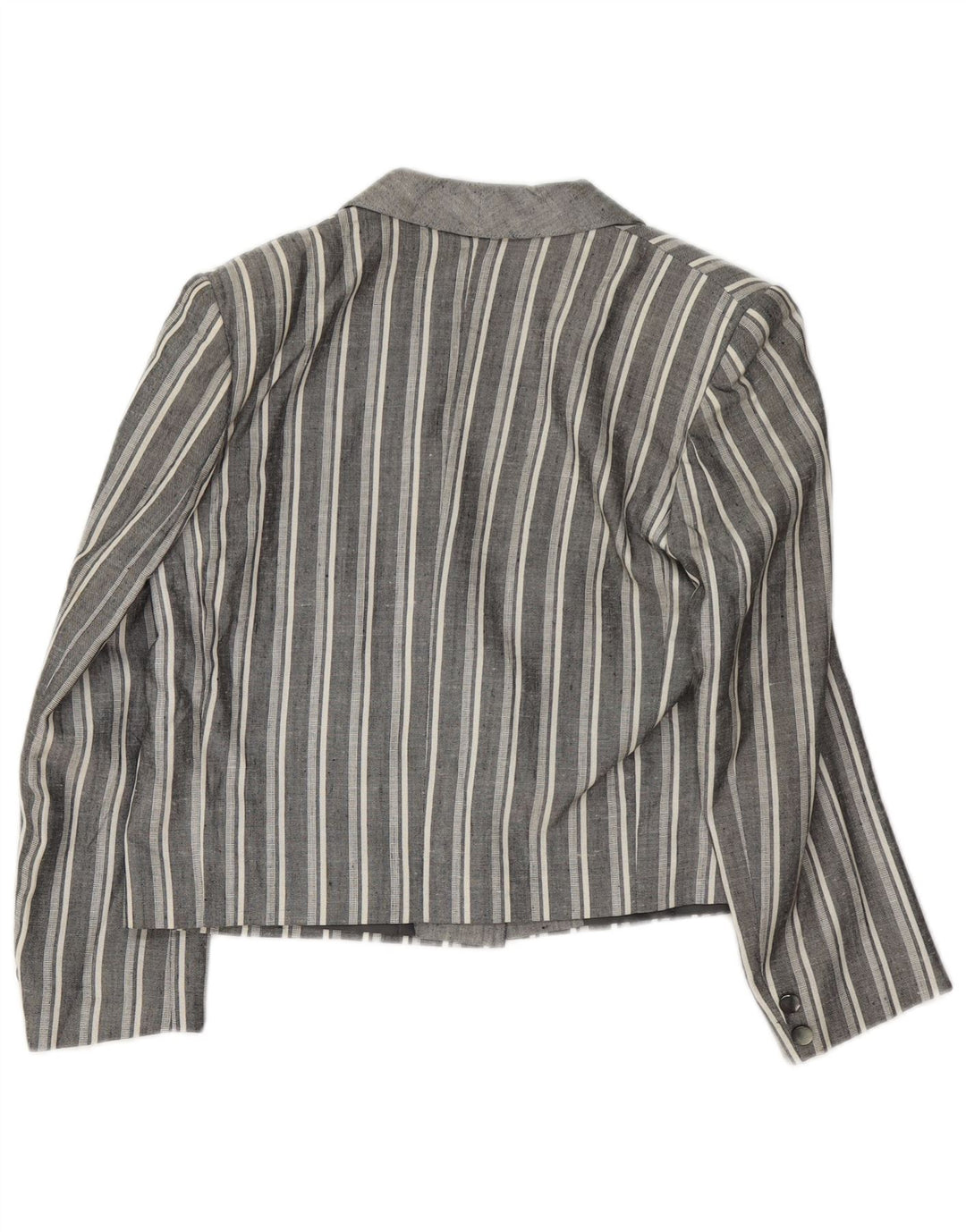 Vintage γυναικείο σακάκι σακάκι με κουμπιά 1 κουμπάκι UK 12 μεσαίο γκρι ριγέ