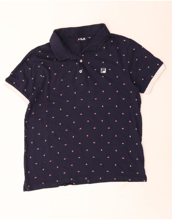 Ανδρικό πουκάμισο πόλο Fila XL Navy Blue από βαμβάκι