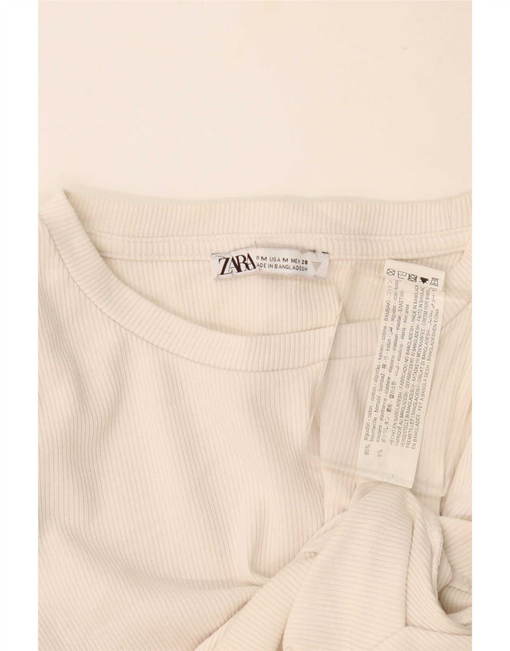 Zara Γυναικείο Φορμάκι UK 12 Βαμβακερό μεσαίο ανοιχτό λευκό