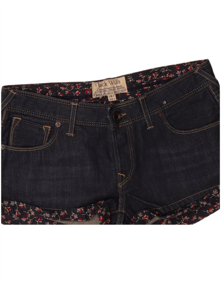 JACK WILLS Γυναικείο τζιν σορτς UK 8 Small W28 Navy Blue Floral
