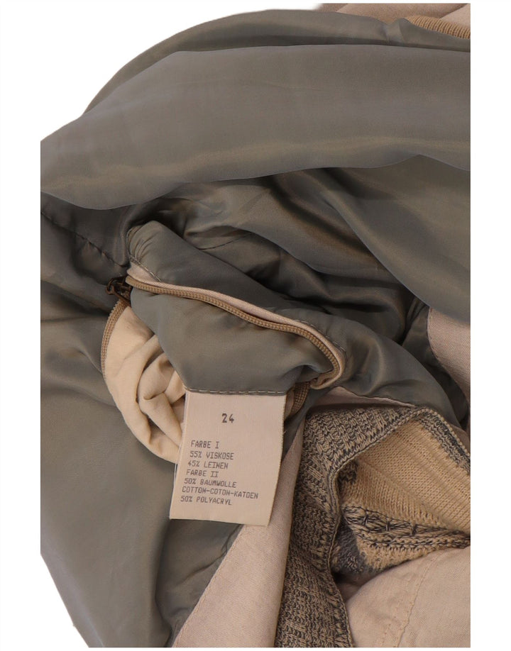 Vintage Ανδρικό Bomber Jacket UK 38 Medium Beige Geometric Viscose