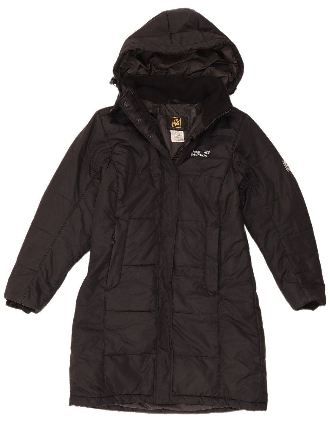 Jack Wolfskin Γυναικείο παλτό με κουκούλα UK 10 μικρό μαύρο πολυεστέρα