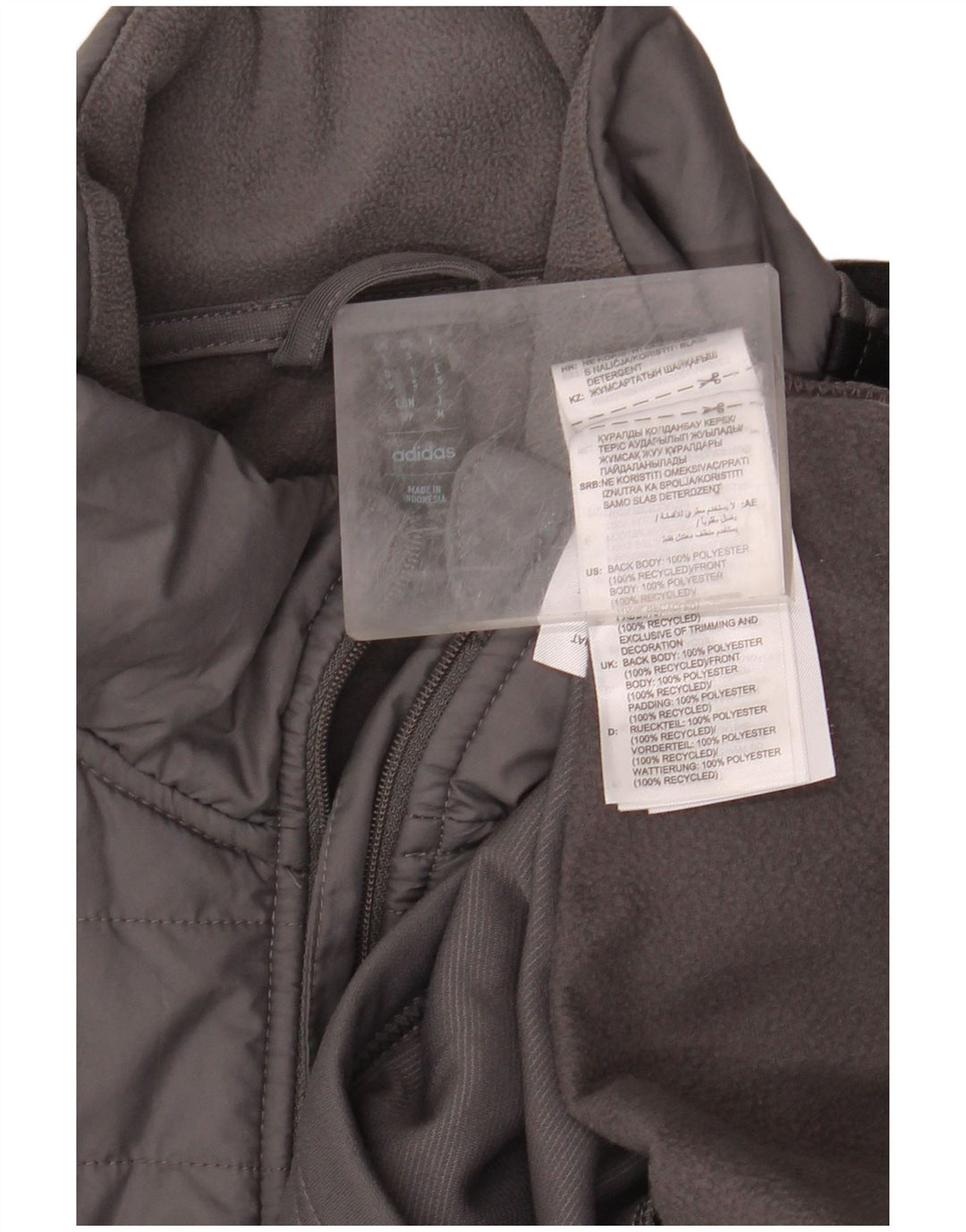 Ανδρικό φούτερ Aeroready με φερμουάρ ADIDAS Μικρό γκρι πολυεστέρας