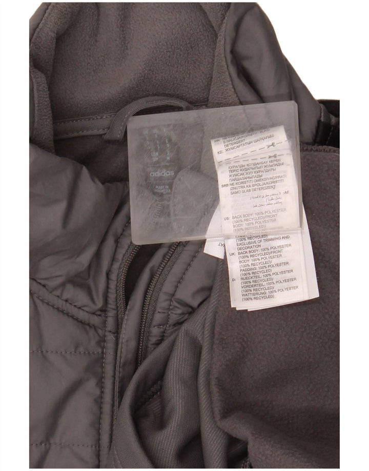 Ανδρικό φούτερ Aeroready με φερμουάρ ADIDAS Μικρό γκρι πολυεστέρας