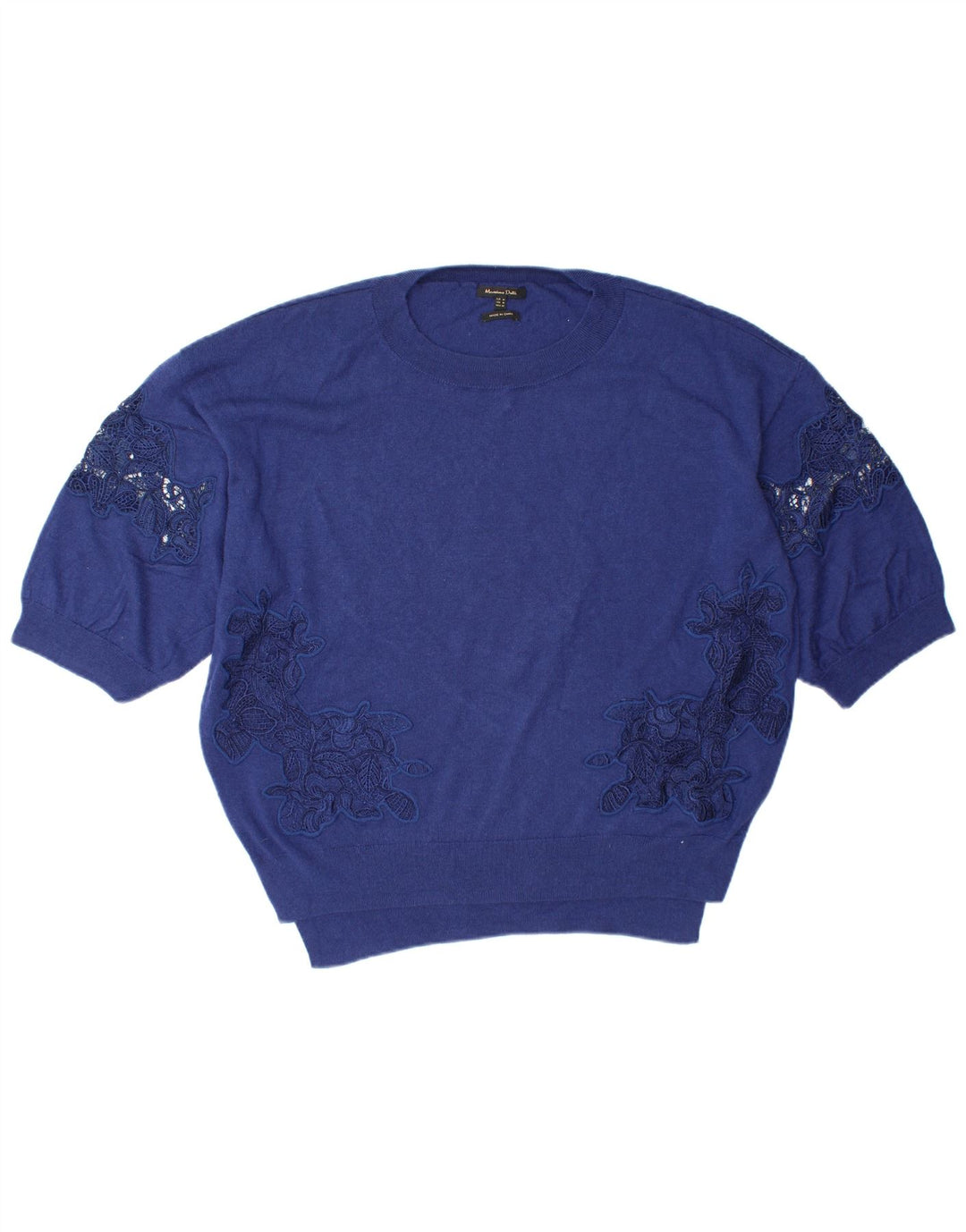 MASSIMO DUTTI Γυναικείο πουλόβερ υπερμεγέθη Crew Neck Jumper UK 14 Medium Blue