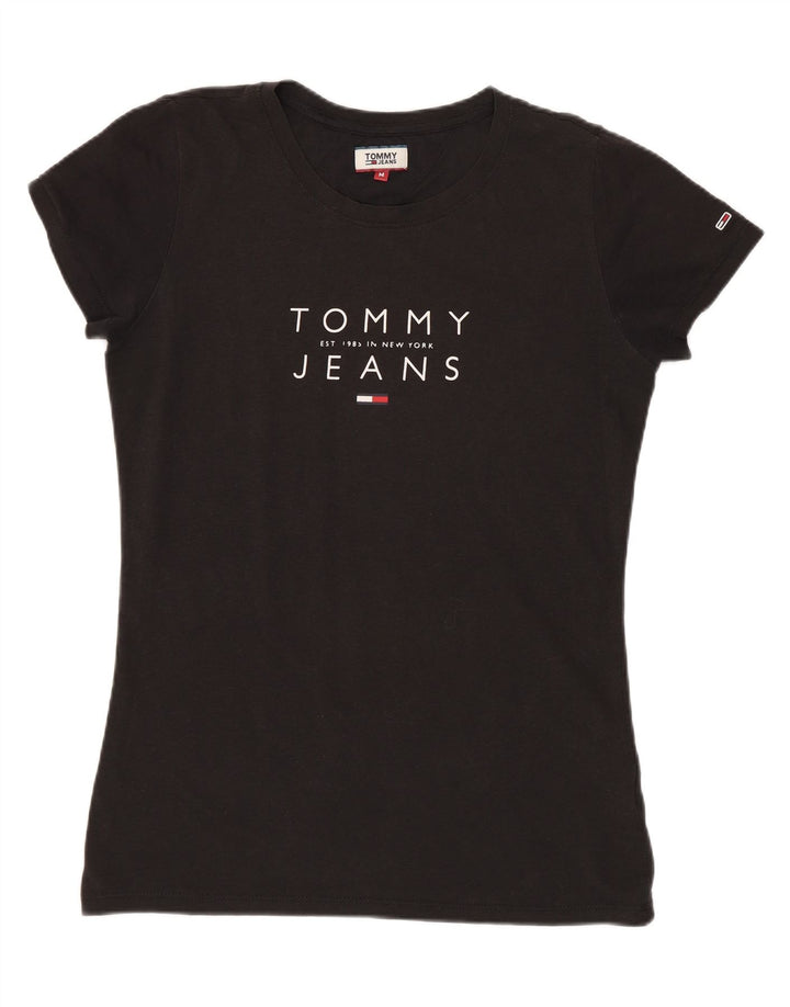 Γυναικείο γραφικό μπλουζάκι Tommy Hilfiger Top UK 12 Medium Black