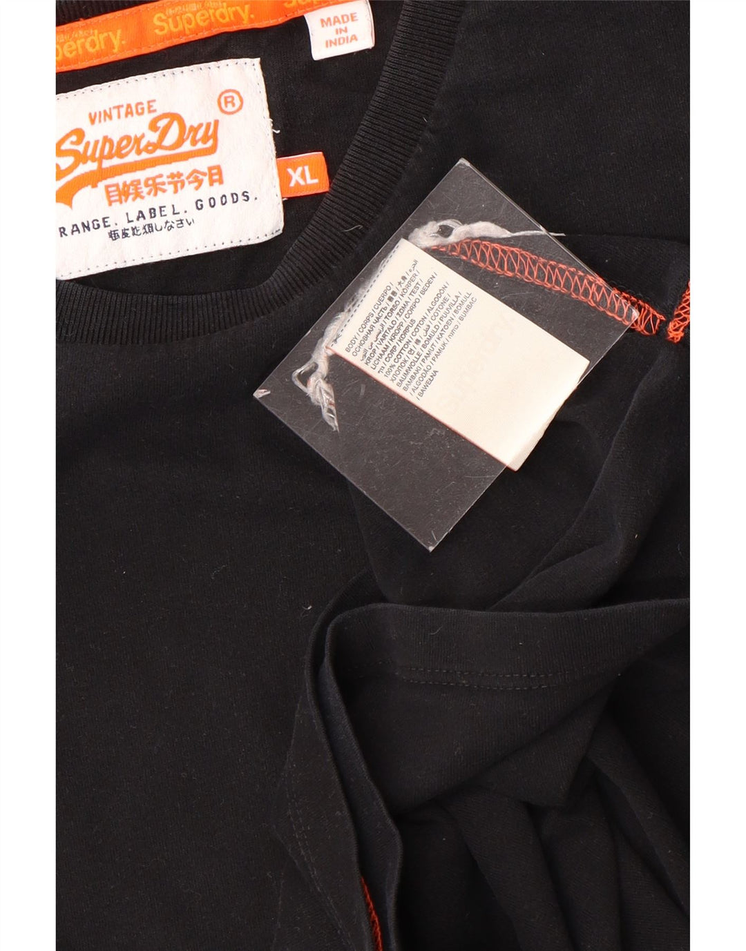 Superdry Ανδρικό T-Shirt Top XL Μαύρο βαμβακερό