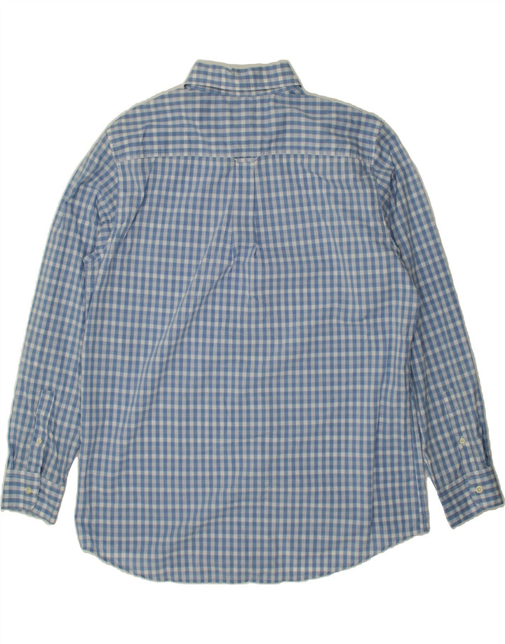 CHAPS Mens Easy Care Shirt Large Blue Gingham Cotton Vintage Chaps and Second-Hand Chaps from Messina Hembry 