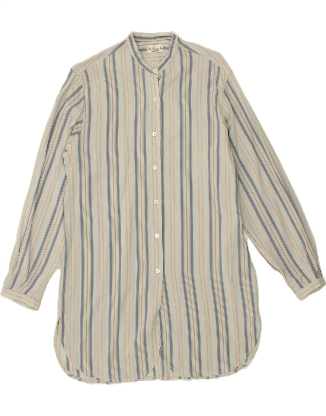 CARACTERE Womens Long Sleeve Shirt Dress UK 18 XL Grey Striped Vintage Caractere and Second-Hand Caractere from Messina Hembry 