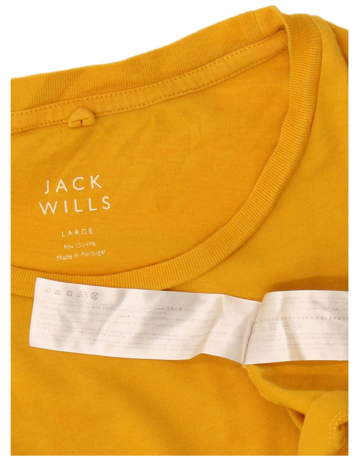 Jack Wills Ανδρικό T-Shirt Top μεγάλο κίτρινο βαμβακερό