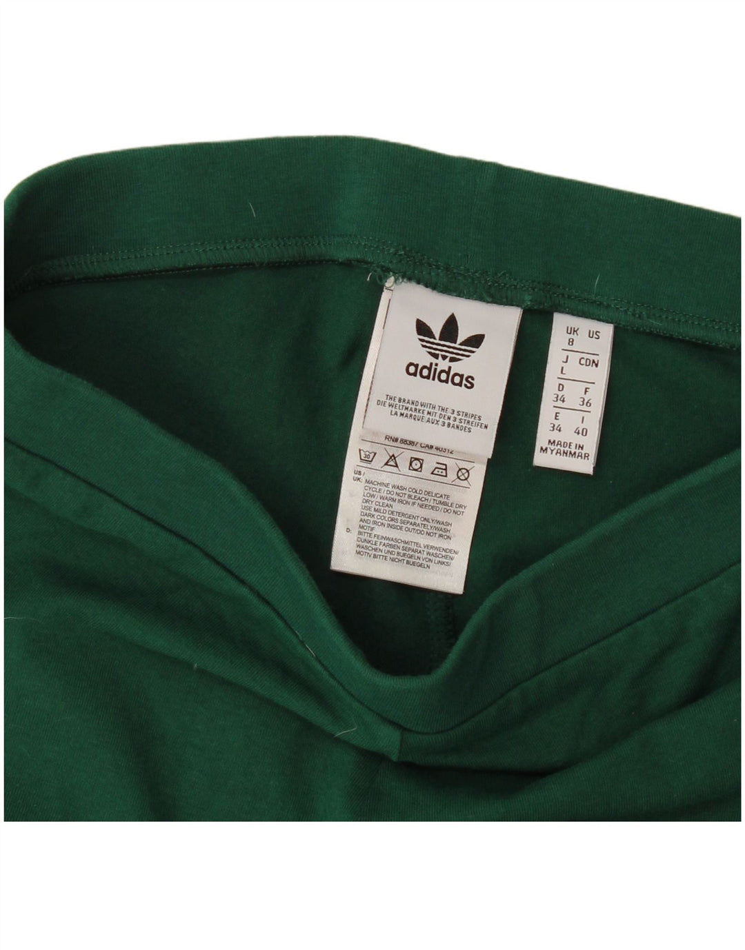Γυναικείο κολάν Adidas UK 8 Μικρό πράσινο βαμβακερό