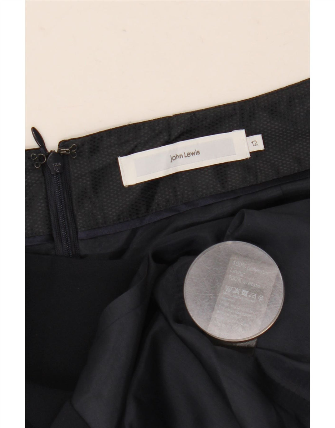 John Lewis Γυναικεία Pencil Φούστα UK 12 Medium W30 Navy Blue Polyester