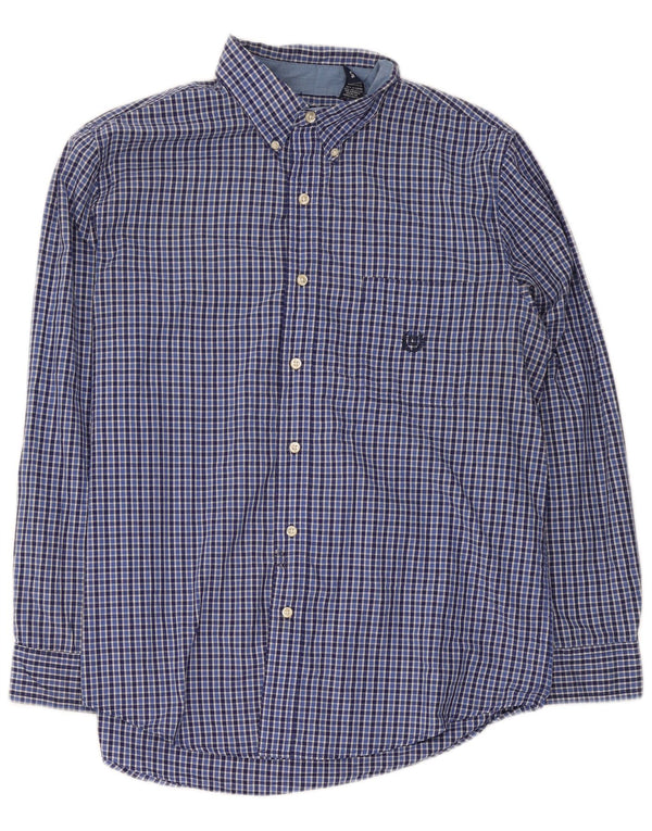 Chaps Ανδρικό πουκάμισο Easy Care Large Blue Check Cotton