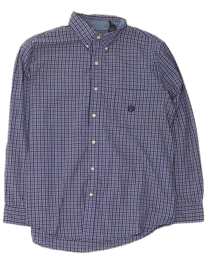 Chaps Ανδρικό πουκάμισο Easy Care Large Blue Check Cotton