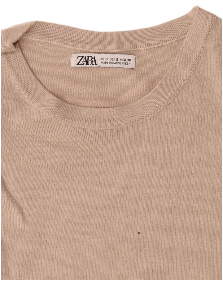 Ανδρικό πουλόβερ Zara Crew Neck Jumper Μικρό Μπεζ