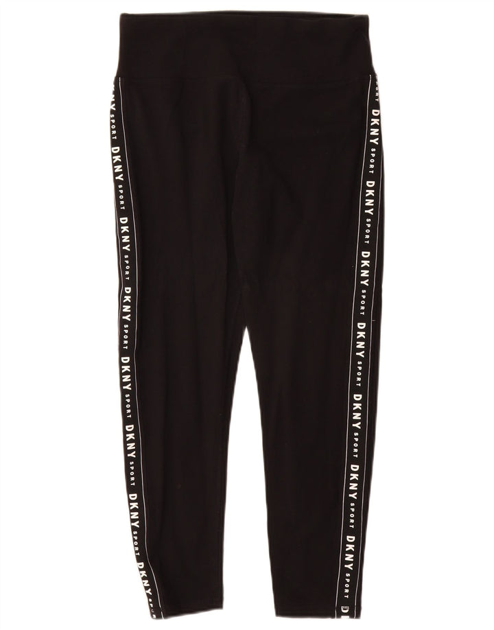 Dkny Γυναικεία γραφικά Crop κολάν UK 8 Small Black Cotton