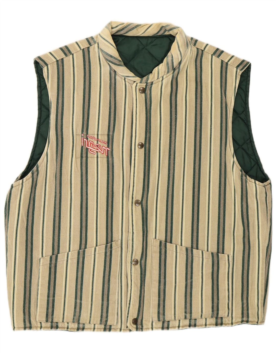 Creative Mens Reversible Quilted Gilet UK 40 Large Green