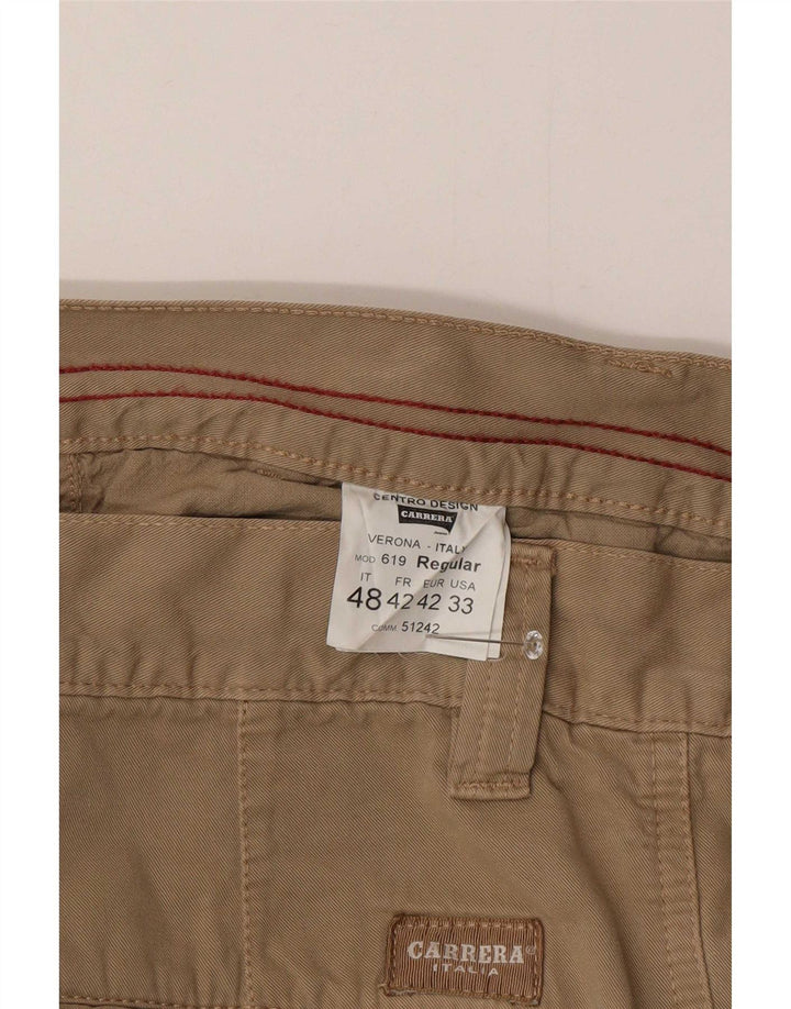 Carrera Ανδρικό ίσιο παντελόνι Cargo IT 48 Medium W33 L34 Beige βαμβακερό