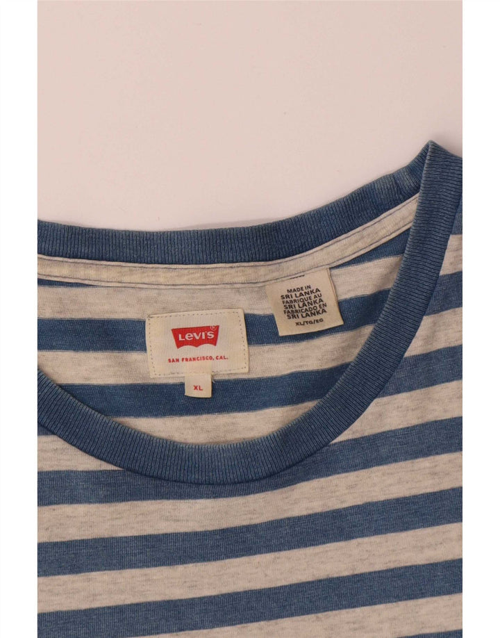 Ανδρικό T-Shirt Levi's Top XL Μπλε ριγέ βαμβακερό