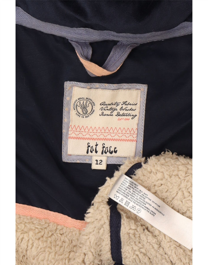 Fat Face Γυναικεία κουκούλα με επένδυση Gilet UK 12 Medium Navy Blue Polyester