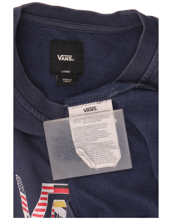 Ανδρικό γραφικό φούτερ VANS Jumper Large Navy Blue από βαμβάκι