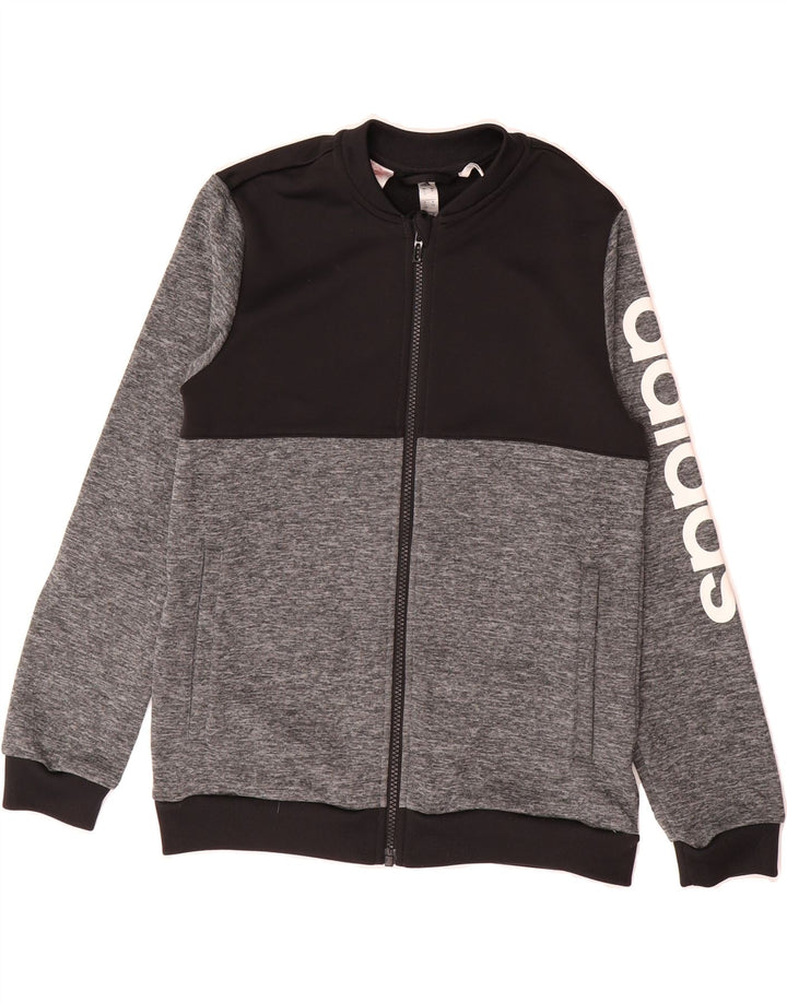 ADIDAS Boys Graphic Tracksuit Top Jacket 11-12 Years Grey Colourblock Vintage Adidas and Second-Hand Adidas from Messina Hembry 