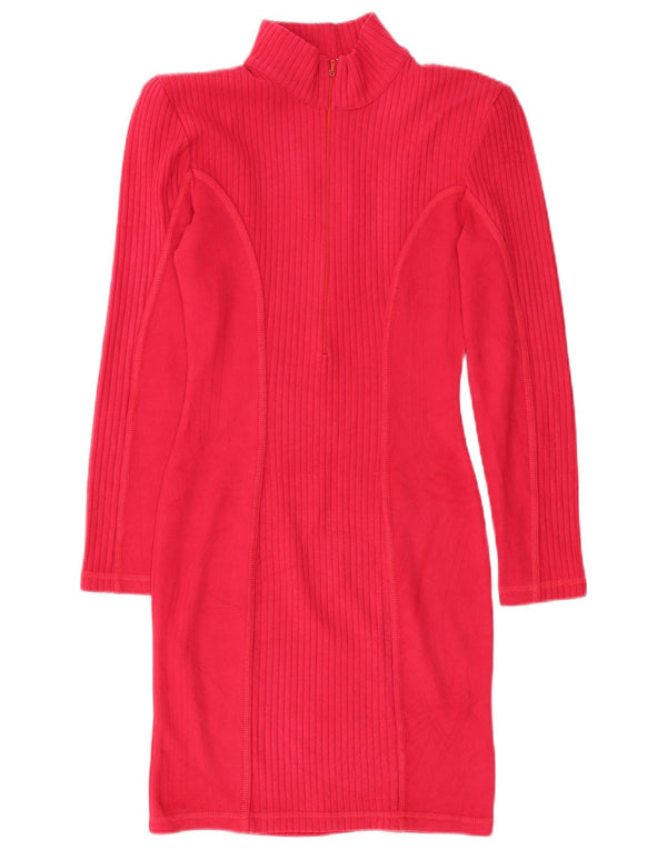 Vintage γυναικείο φόρεμα με φερμουάρ UK 12 Medium Pink