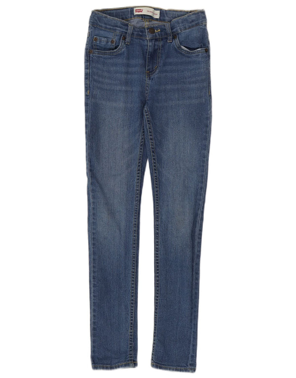 Levi's Boys Super Skinny Jeans 11-12 ετών W24 L27 Μπλε βαμβακερό