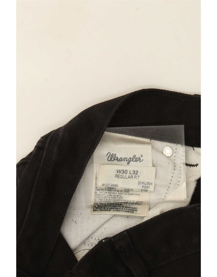 Ανδρικό τζιν ίσιο Wrangler W30 L32 Μαύρο βαμβακερό