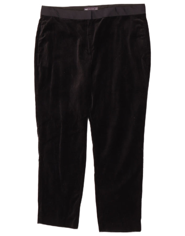 Marks & Spencer Womens Capri Chino Trousers UK 14 Large W32 L25 Black