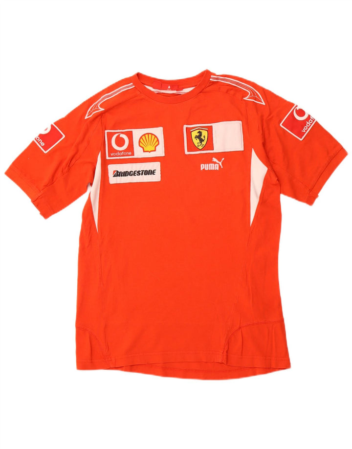 Ανδρικό γραφικό μπλουζάκι Ferrari PUMA Μικρό κόκκινο χρώμα βαμβακερό