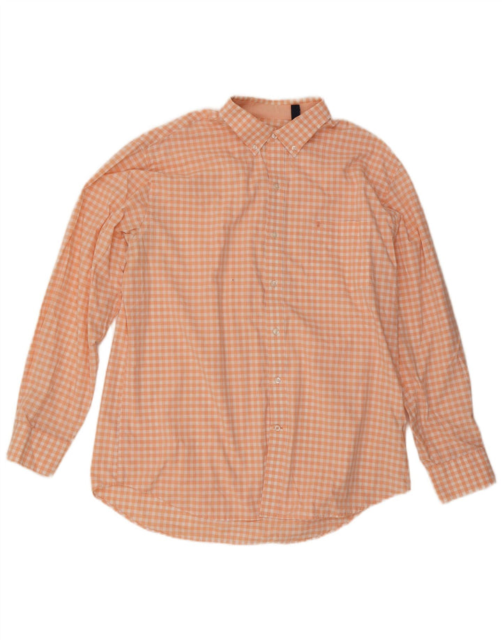 Ανδρικό πουκάμισο Izod XL Πορτοκαλί Gingham Cotton