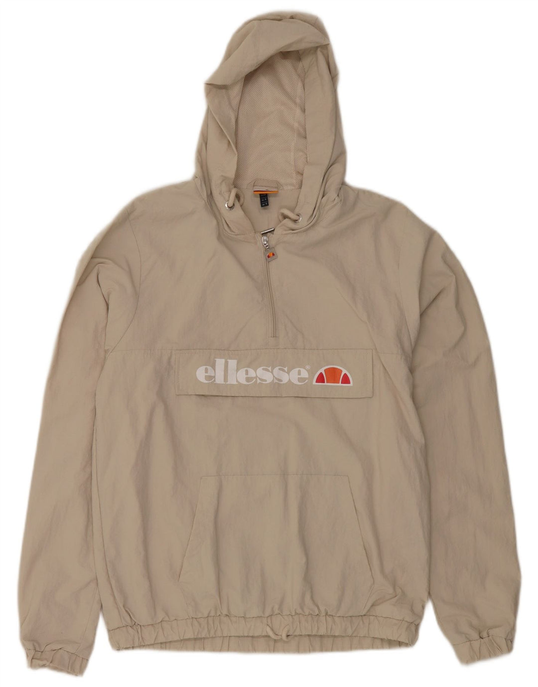 Ellesse γυναικείο μπουφάν βροχής με κουκούλα πουλόβερ UK 8 μικρό μπεζ νάιλον