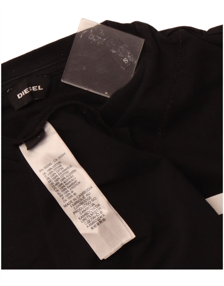 Ανδρικό γραφικό T-Shirt DIESEL Top Μικρό μαύρο βαμβακερό