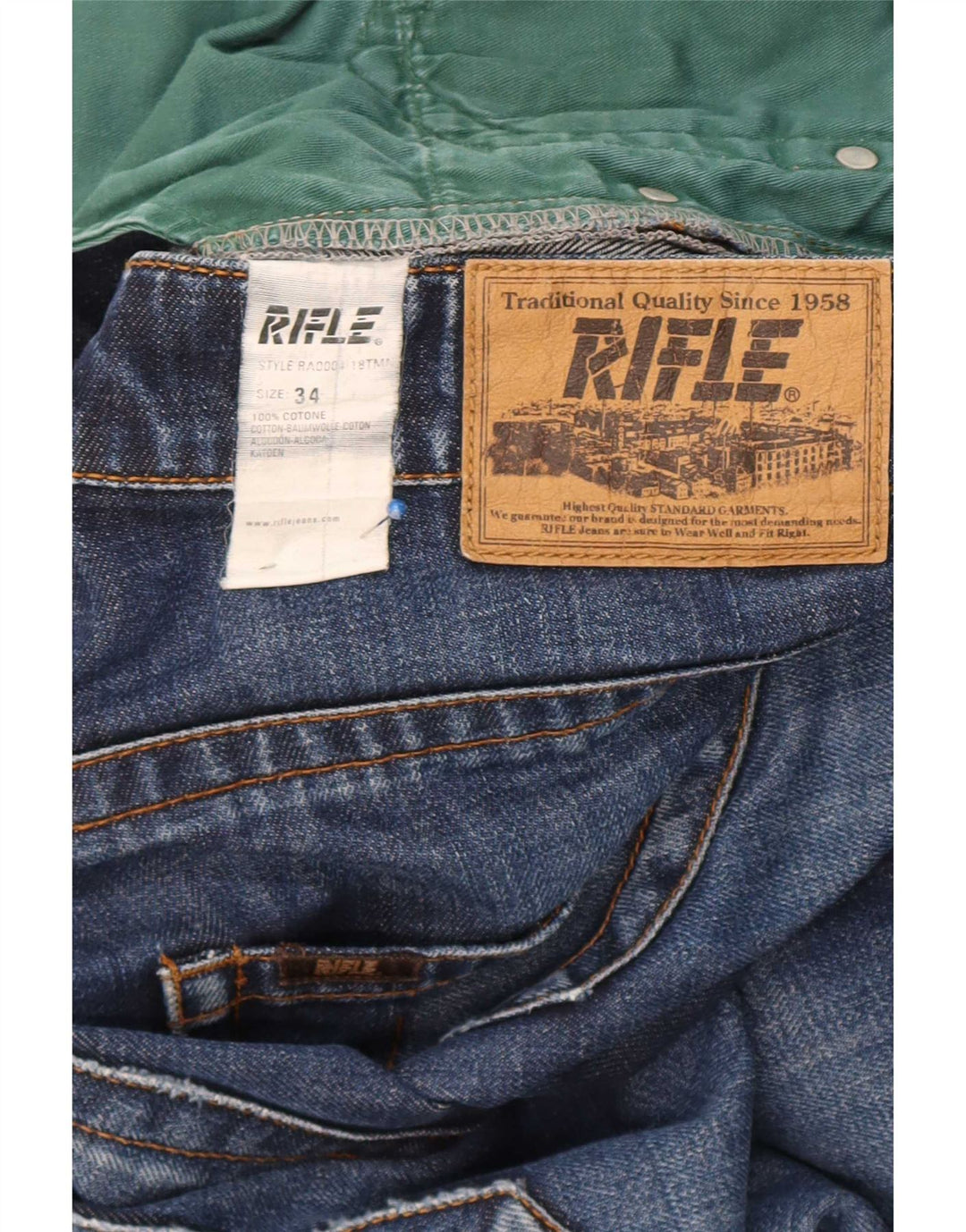 Rifle Ανδρικό τζιν ίσιο W34 L34 Navy Blue Cotton
