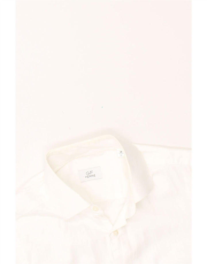 GF FERRE Mens Shirt Size 15 Medium White Cotton Vintage GF Ferre and Second-Hand GF Ferre from Messina Hembry 