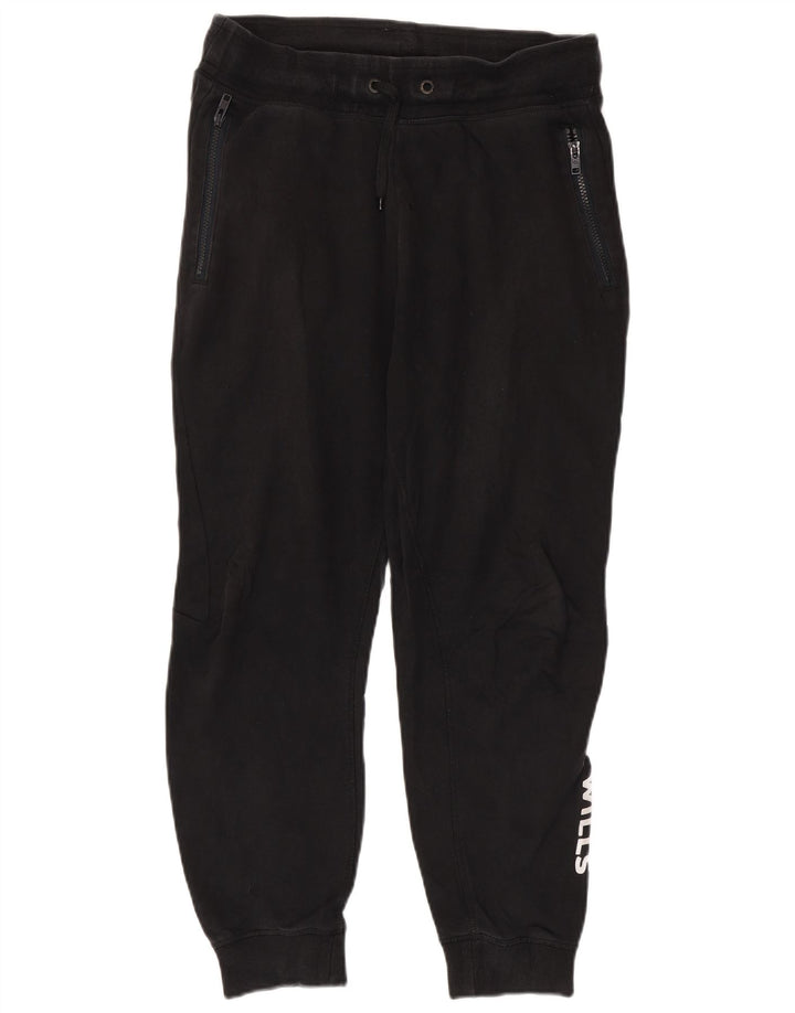 Jack Wills Ανδρική φόρμα αθλητικής γραφικής φόρμας Joggers μεσαίο μαύρο βαμβακερό