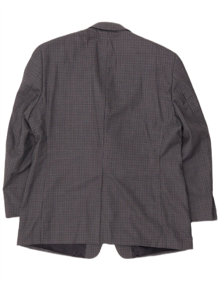 Chaps Ανδρικό σακάκι σακάκι με 2 κουμπιά UK 44 2XL Navy Blue Houndstooth μαλλί