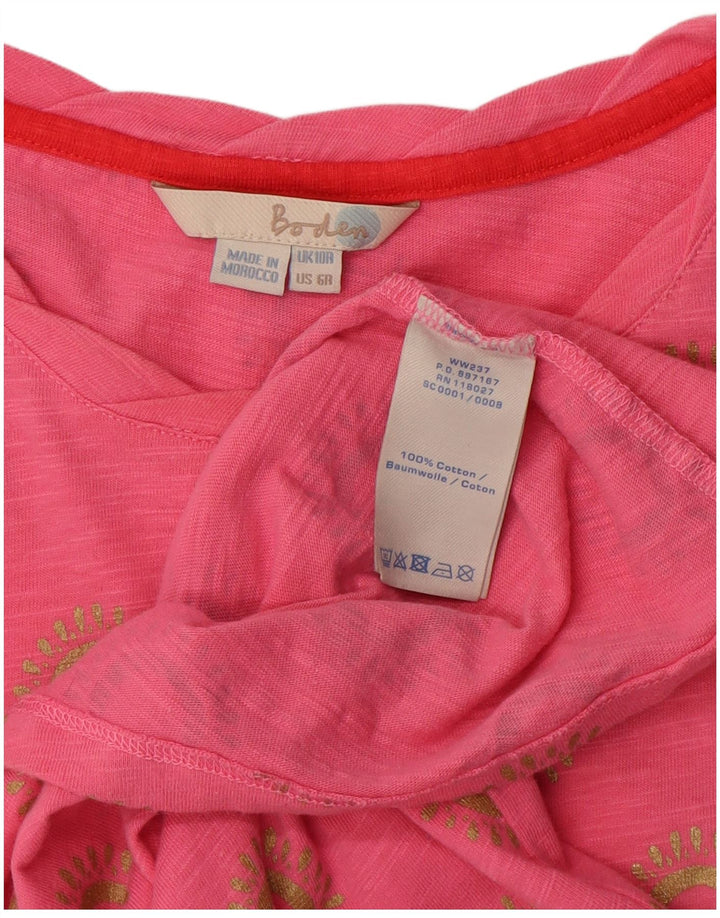 BODEN Γυναικείο T-Shirt Φόρεμα UK 10 Small Pink Floral Βαμβακερό