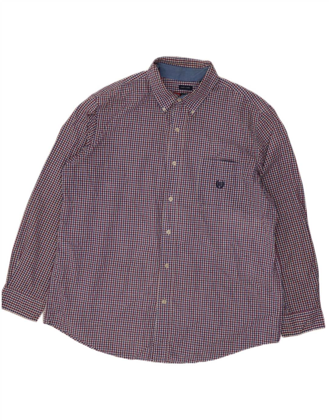 Chaps Ανδρικό πουκάμισο XL Μπλε βαμβακερό Gingham