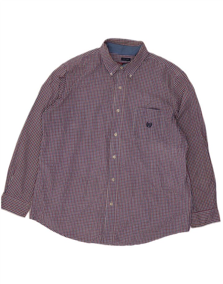 Chaps Ανδρικό πουκάμισο XL Μπλε βαμβακερό Gingham