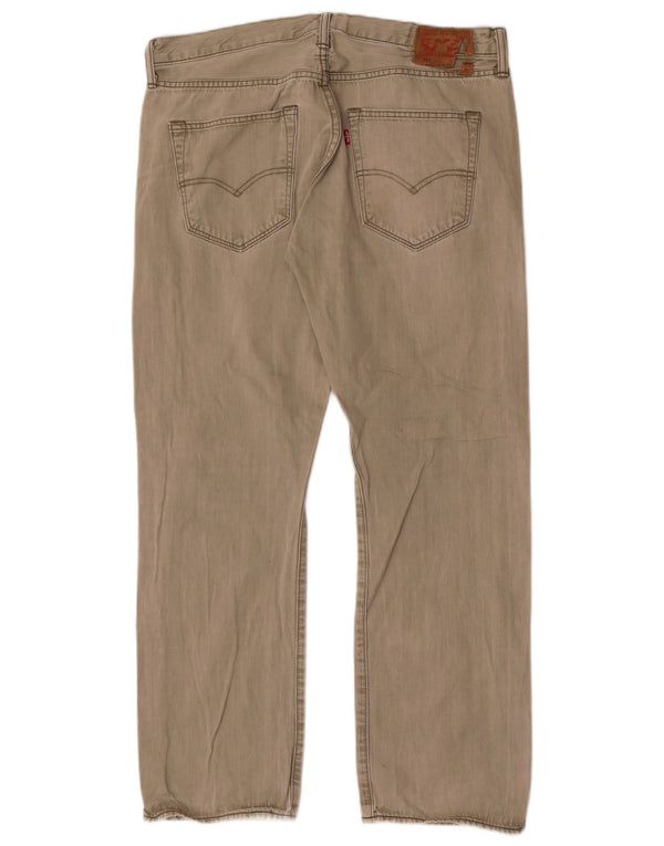 Levi's Mens 501 Straight Casual Παντελόνι W36 L30 Χακί Βαμβακερό