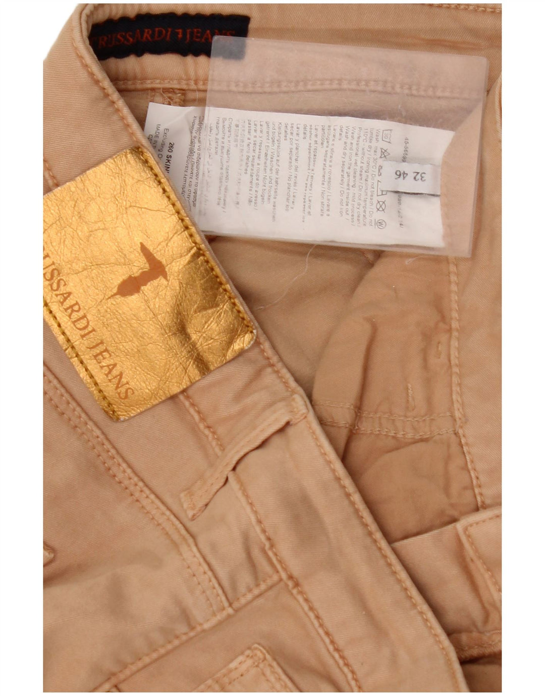 TRUSSARDI Γυναικείο Slim Casual Παντελόνι IT 46 Large W32 L30 Beige Lyocell