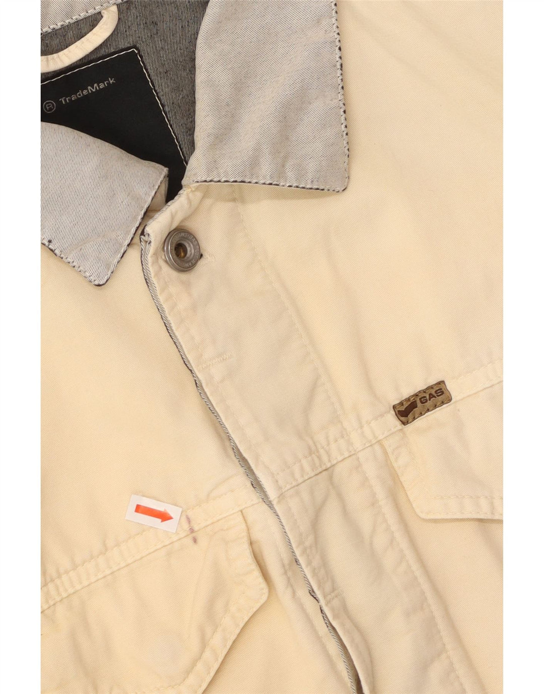 GAS Γυναικείο Τζιν Μπουφάν UK 18 XL Off White Colourblock