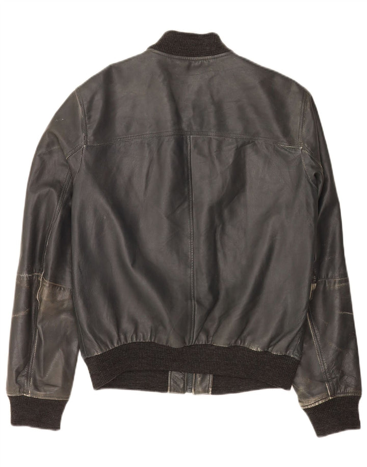 Trussardi Jeans Γυναικείο Bomber Δερμάτινο μπουφάν IT 50 XL Navy Blue