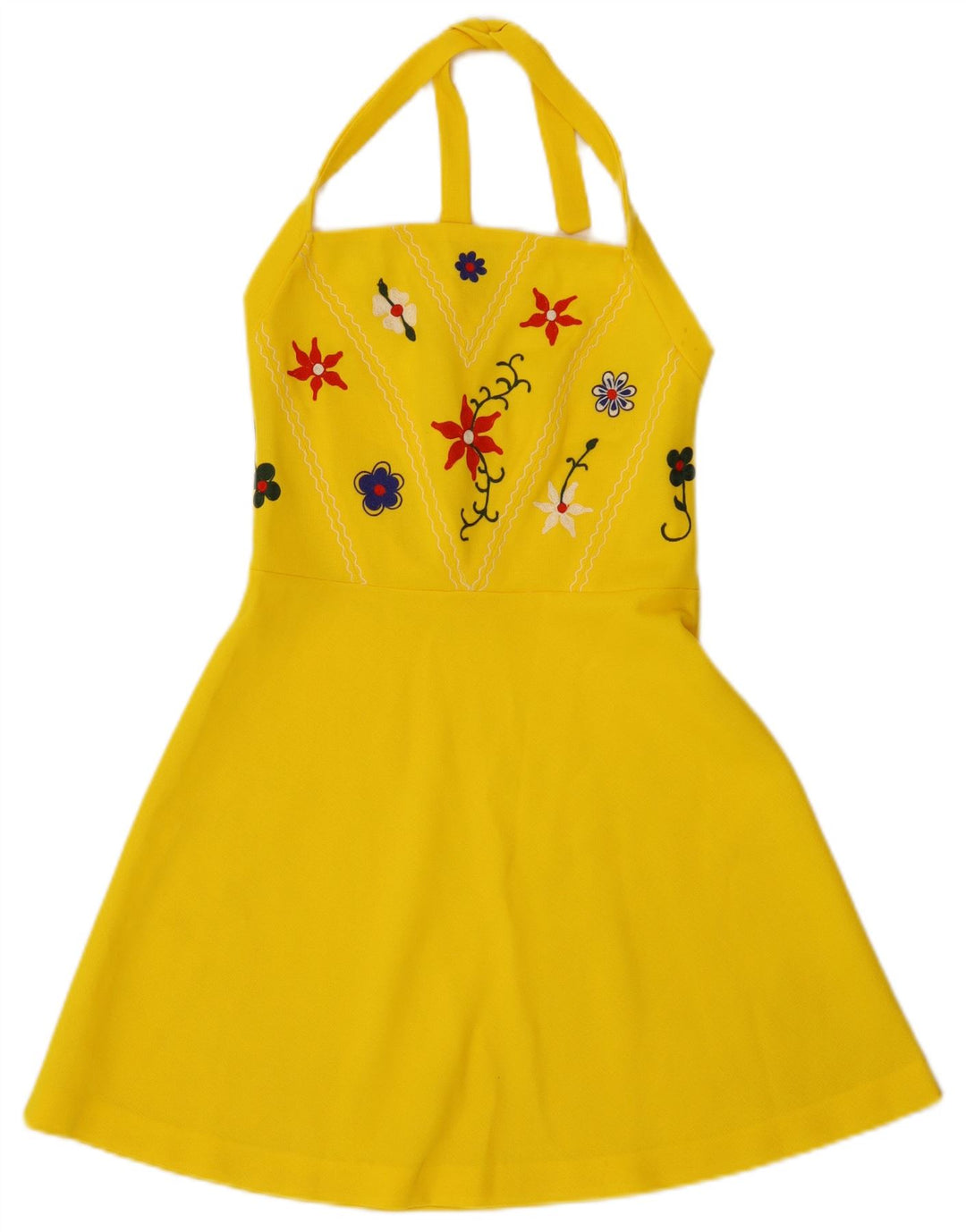 Vintage γυναικείο φόρεμα IT 42 Medium Yellow Floral